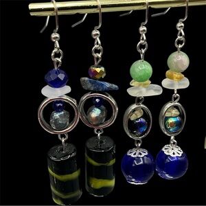 Elegant Multicolor Dangle Earrings Bundle